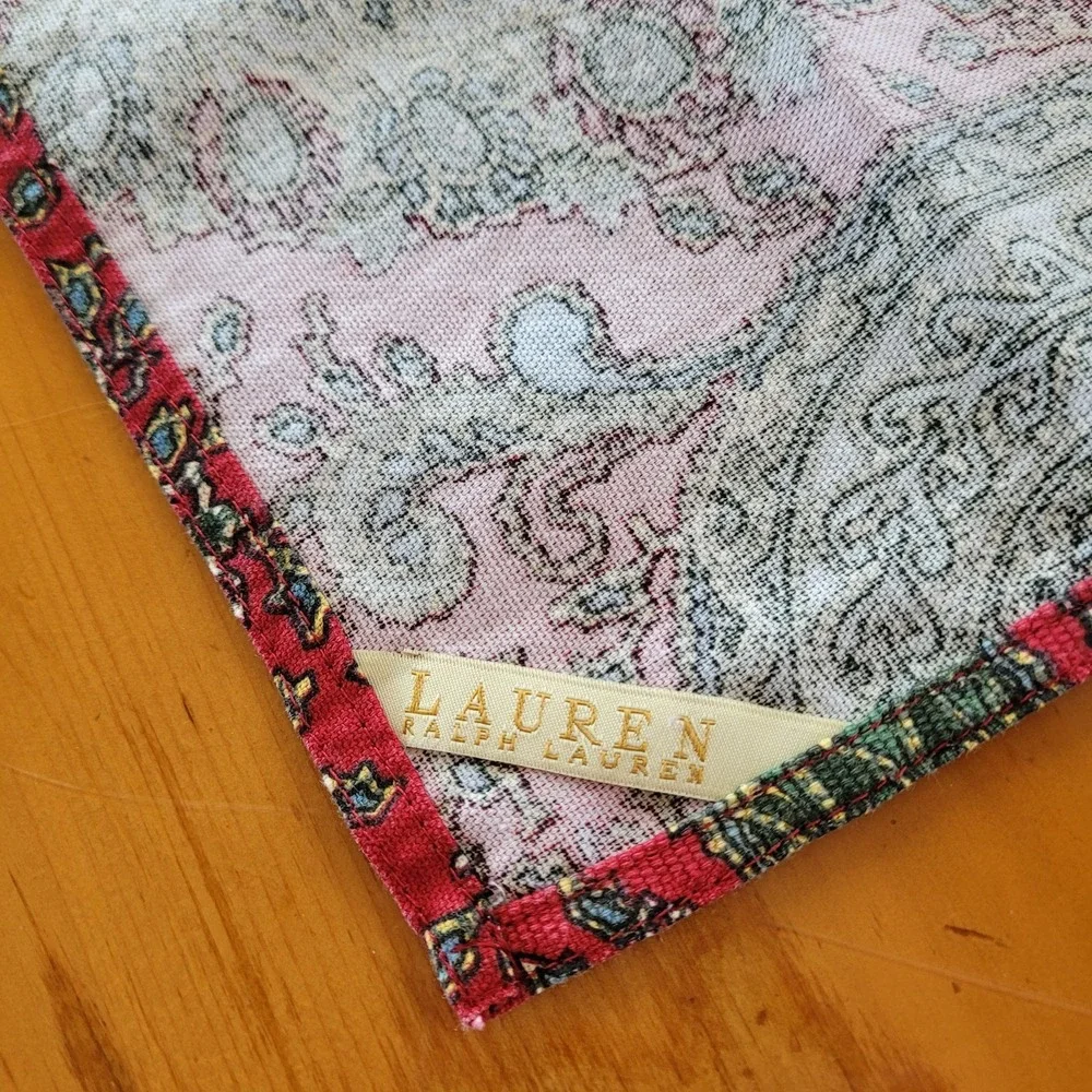 Ralph Lauren Jacobean Paisley Cloth Napkins Elegant
